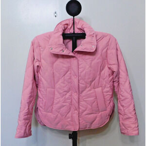 Easel Los Angeles Pink Snap Front Quilted Bomber Jacket Size M